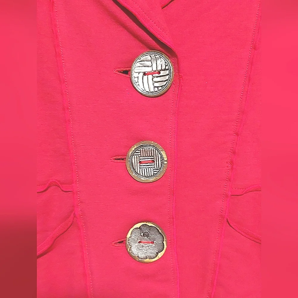 Neon Buddha Women's Pink Long Sleeved Button Front Jacket EUC Size XS - Picture 6 of 15